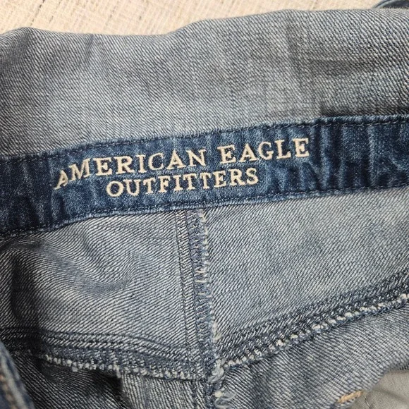 NWT American Eagle Womens Denim Shortalls Medium Wash Overalls Size Small - Picture 6 of 8